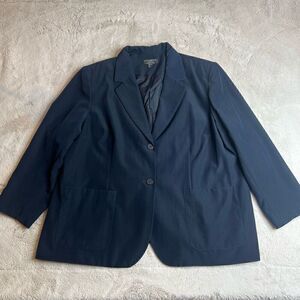 Louben Blazer Jacket Womens Size 22 Blue Lined Business Office Career